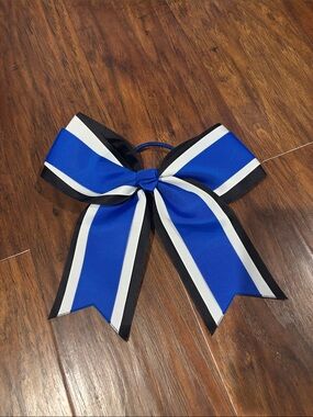 Blue, White & Black Layered Hair Bow